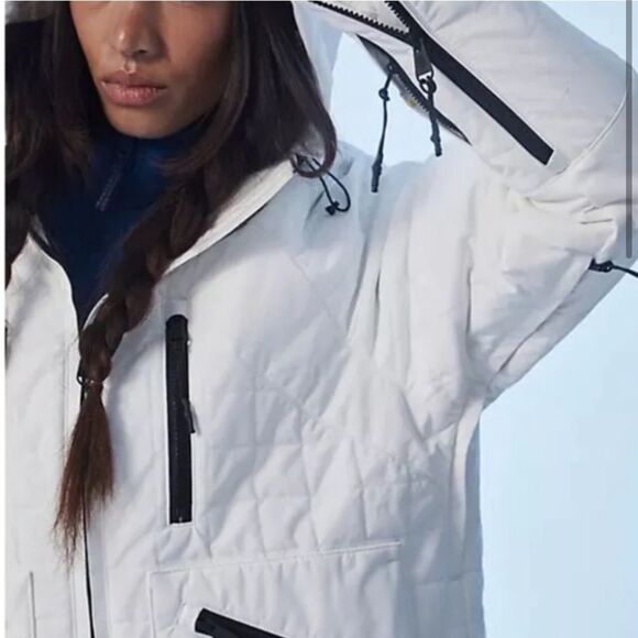 Nwt free people movement All Prepped Ski Jacket white black - Picture 2 of 8